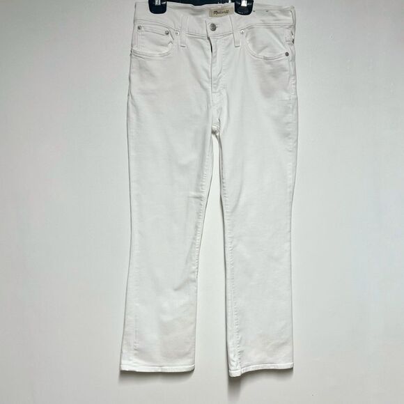 New Madewell mid rise kick out Flare White Jeans Sz  28 - Picture 6 of 11
